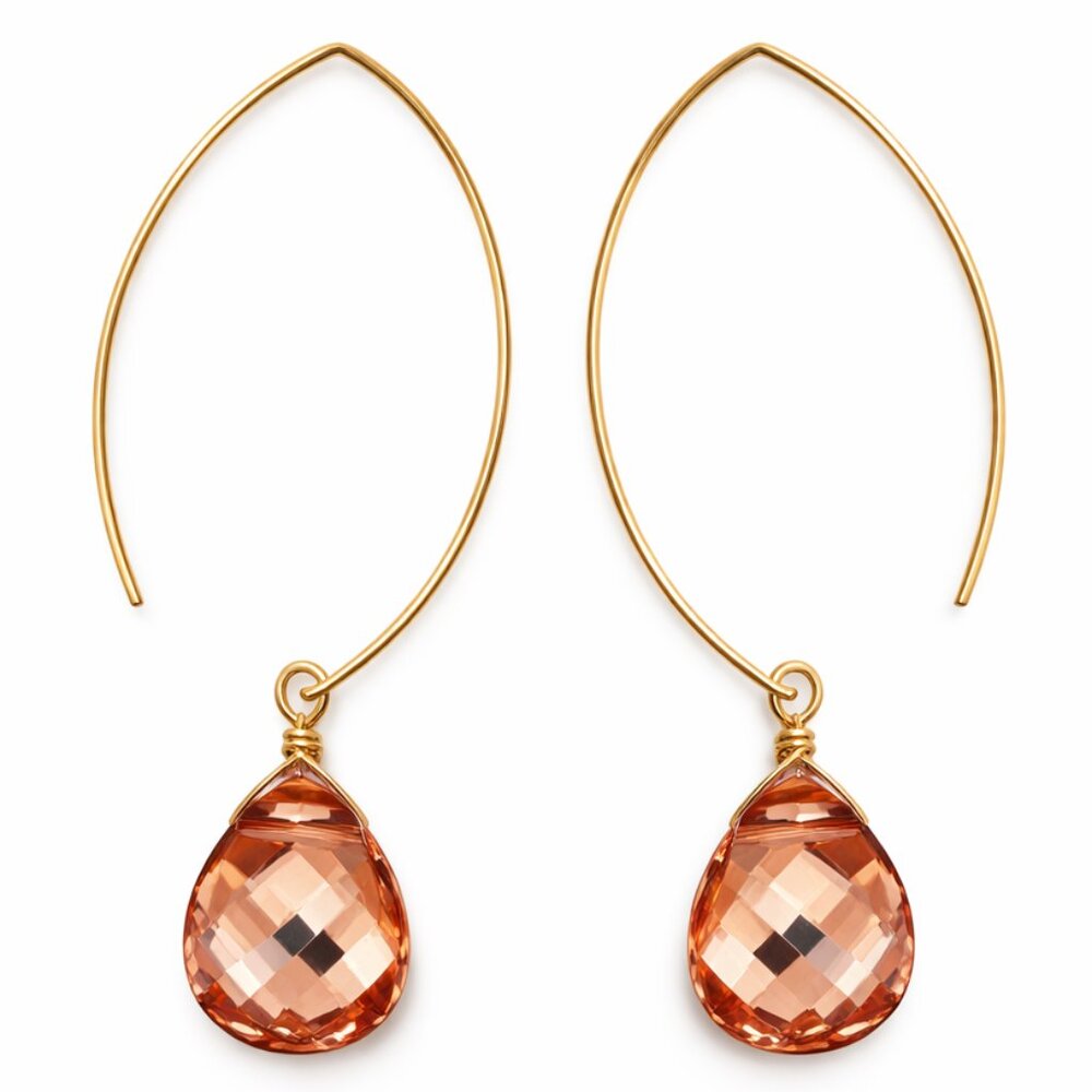 Noon Swarovski Hoop Earrings - Rose Gold NWOT